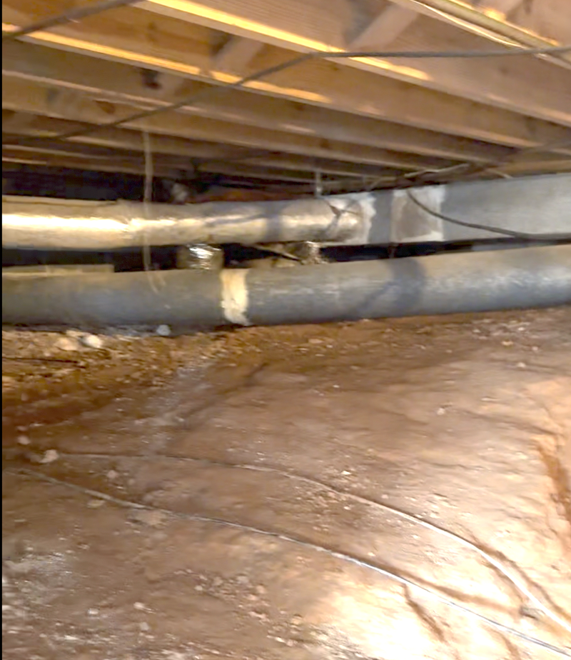 Before: crawl space prior to encapsulation by Priority Pest and Termite in the Birmingham metro